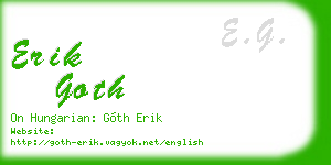 erik goth business card